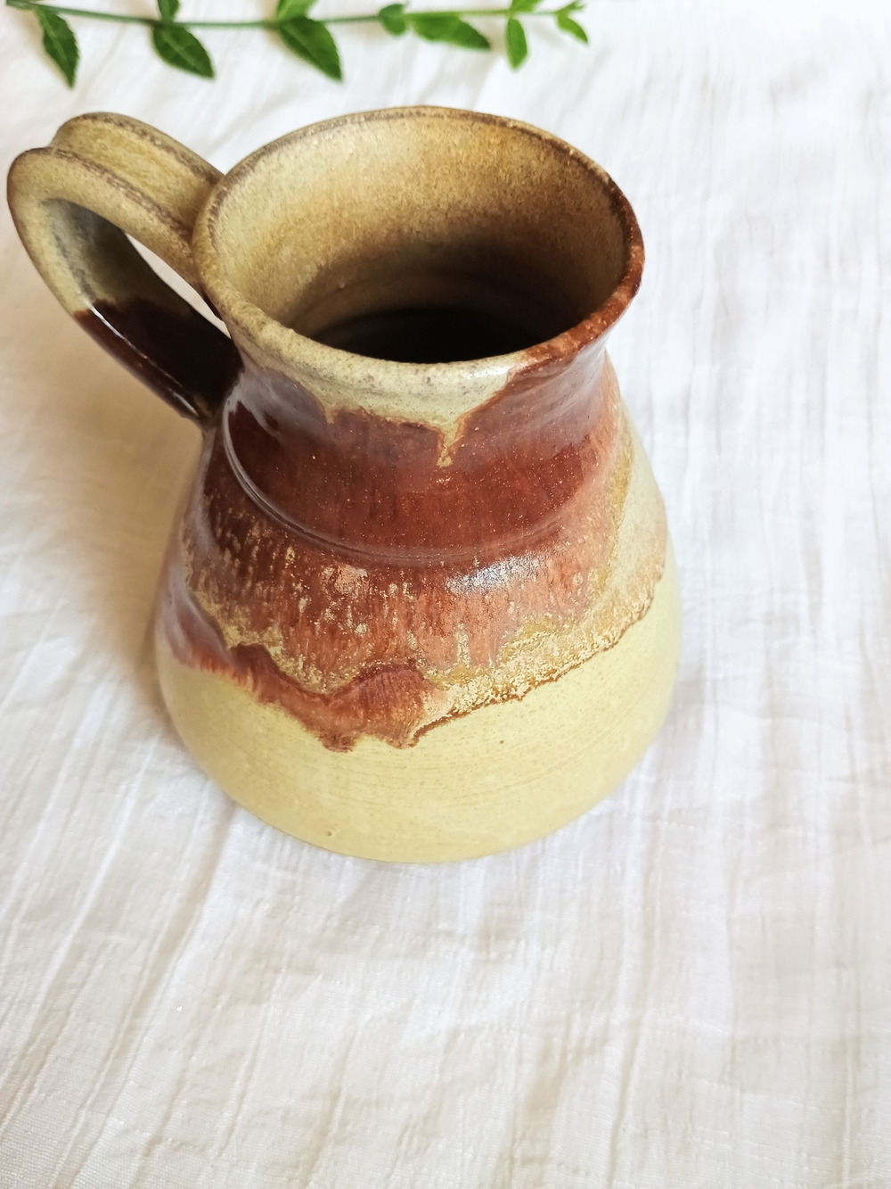 🍄‍🟫 STUDIO POTTERY 🍄‍🟫 70s - 80s Artisan, Hand-Thrown Pottery Mug, Fall Vibe